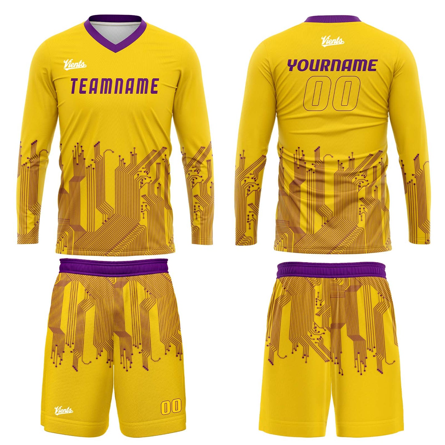 Custom Yellow Purple Basketball Soccer Football Shooting Long T-Shirt for Adults and Kids