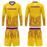 Custom Yellow Purple Basketball Soccer Football Shooting Long T-Shirt for Adults and Kids