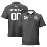 Custom Dull Grey White Football Polo Shirts  Add Your Unique Logo/Name/Number