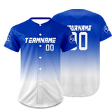 Custom White Blue Baseball Jersey Personalized Gradient Team Uniforms Shirt with Name Number
