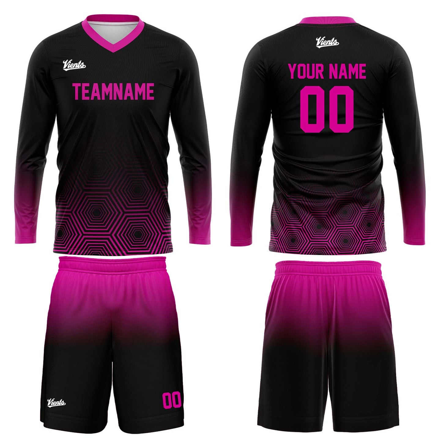 Custom Pink Black Basketball Soccer Football Shooting Long T-Shirt for Adults and Kids
