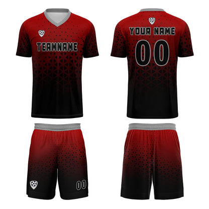 Custom Red Gray Uniform Jersey Kids Adults Personalized Set Jersey Shirt