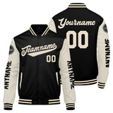 Custom Black Cream Varsity Jackets for Men Women Youth Personalized Letterman Jackets
