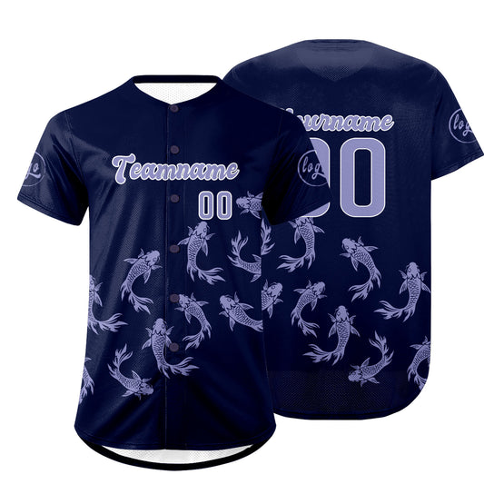 Custom Dark Purple Light Purple Baseball Jersey Personalized Gradient Team Uniforms Shirt with Name Number