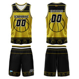 Custom Black Yellow Basketball Jersey Uniform Suit Printed Your Logo Name Number