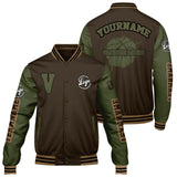 Custom Brown Olive Green Varsity Jackets for Men Women Youth Personalized Letterman Jackets