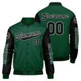 Custom Green Black Varsity Jackets for Men Women Youth Personalized Letterman Jackets