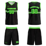 Custom Black Bright Green White Basketball Jersey Uniform Suit Printed Your Logo Name Number
