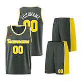 Custom Dark Gray-Yellow Basketball Jersey for Men Women Adult Youth Stitched Name Number Logo