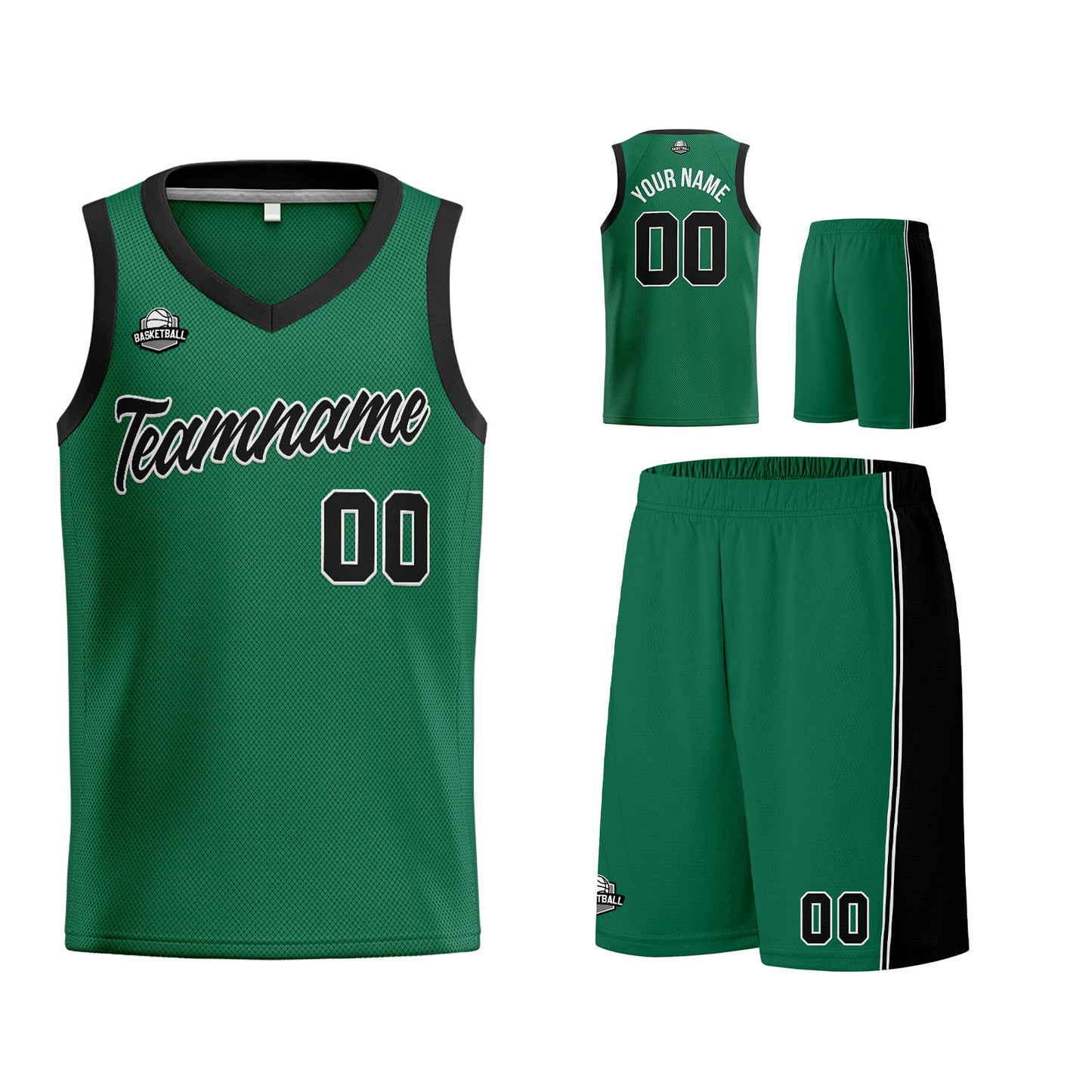 Custom Green Black Basketball Jersey for Men Women Adult Youth Stitched Name Number Logo