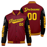 Custom Crimson Black Yellow Varsity Jackets for Men Women Youth Personalized Letterman Jackets