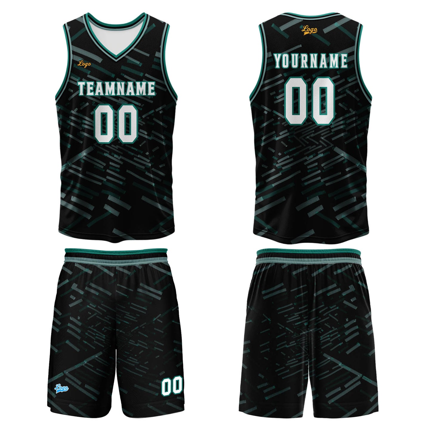 Custom Black Grass Green Basketball Jersey Uniform Suit Printed Your Logo Name Number