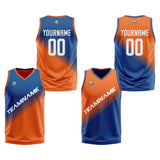 Custom Blue Orange Reversible Basketball Suit for Adults and Kids Personalized Jersey