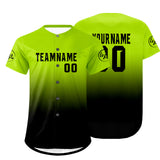 Custom Bright Cyan Black Baseball Jersey Personalized Gradient Team Uniforms Shirt with Name Number