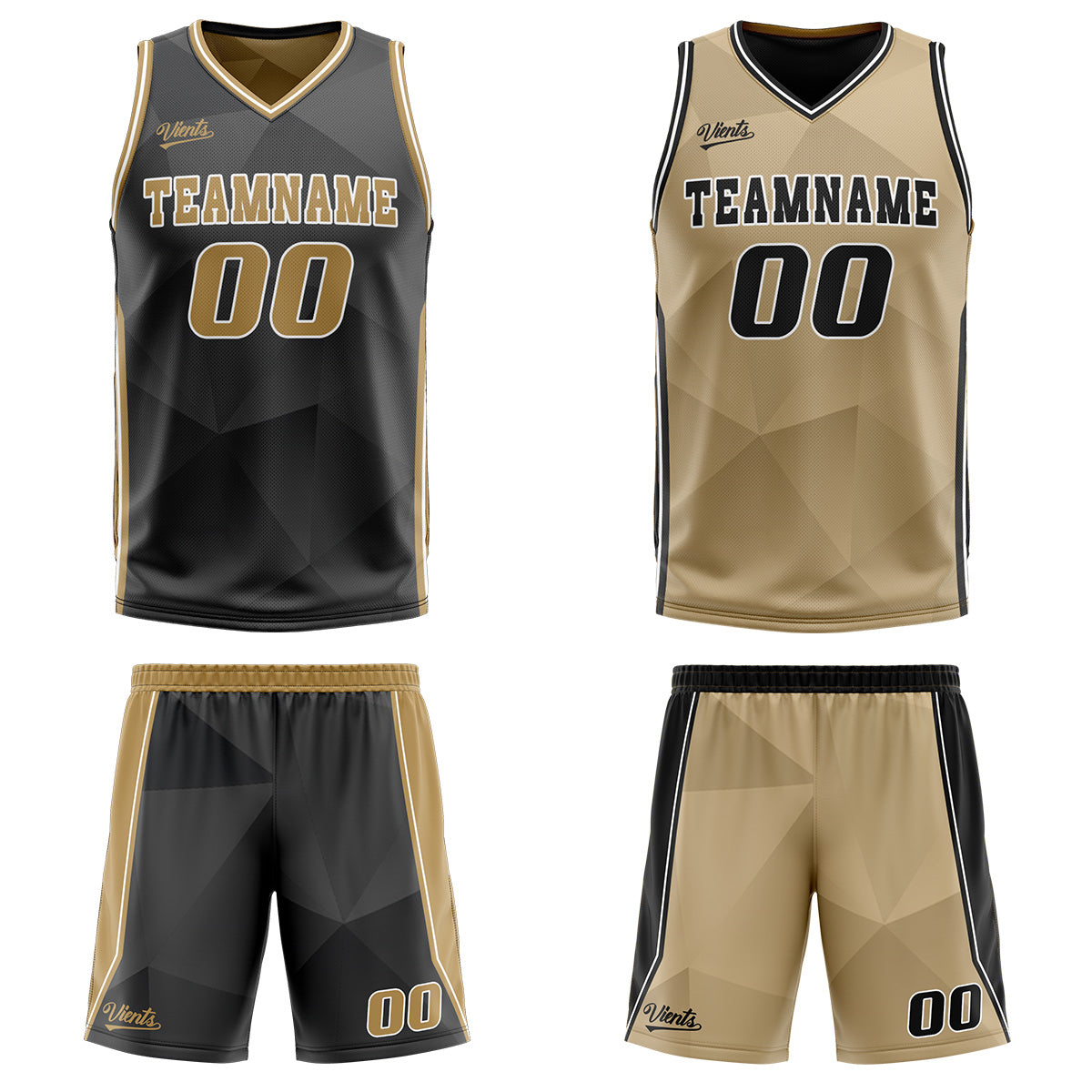 Custom Black Brown Reversible Basketball Suit for Adults and Kids Personalized Jersey