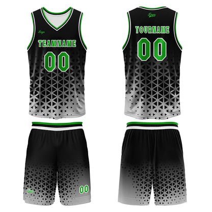 Custom Green White Basketball Jersey Uniform Suit Printed Your Logo Name Number