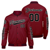 Custom Crimson Black Varsity Jackets for Men Women Youth Personalized Letterman Jackets