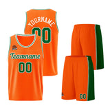 Custom Orange-Green Basketball Jersey for Men Women Adult Youth Stitched Name Number Logo