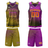 Custom Gold Pink Reversible Basketball Suit for Adults and Kids Personalized Jersey
