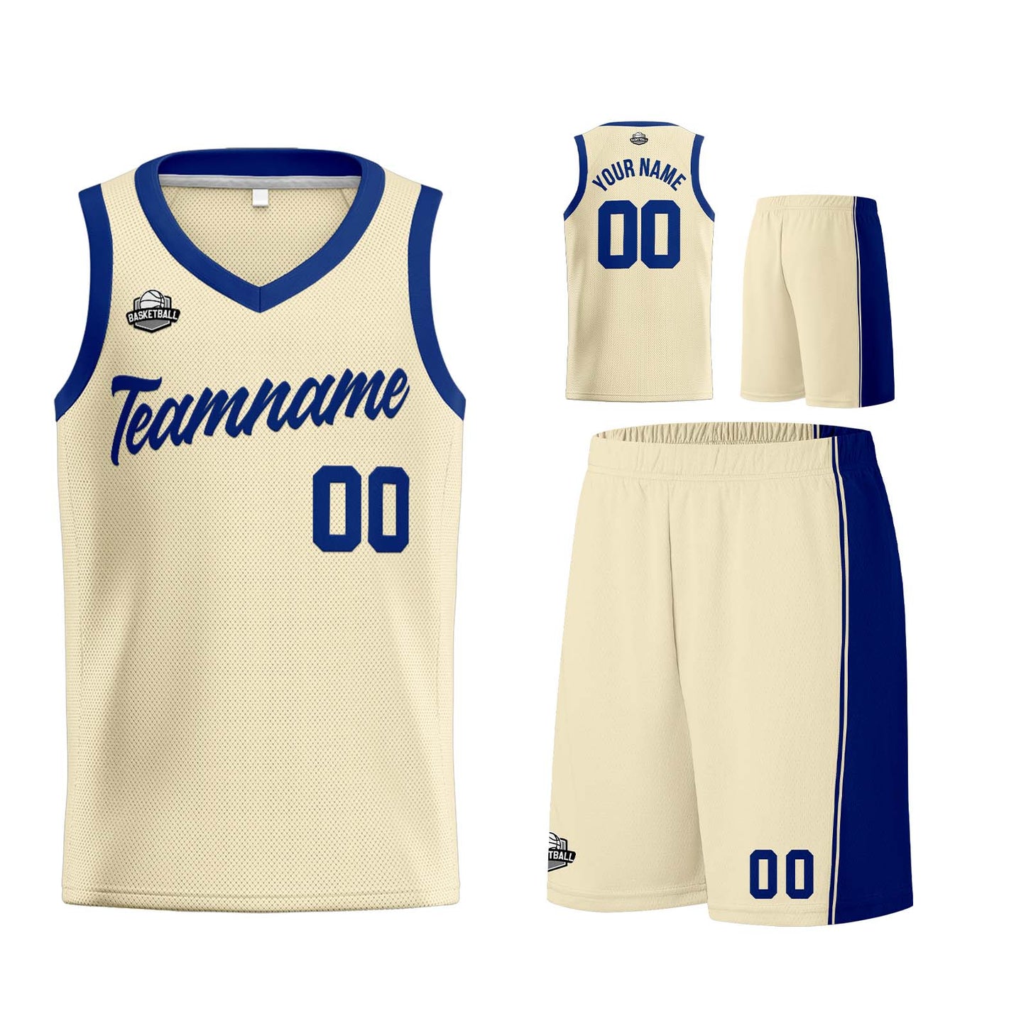 Custom Cream Royal Basketball Jersey for Men Women Adult Youth Stitched Name Number Logo