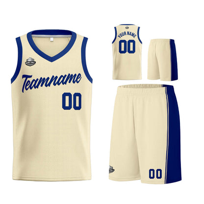Custom Cream Royal Basketball Jersey for Men Women Adult Youth Stitched Name Number Logo