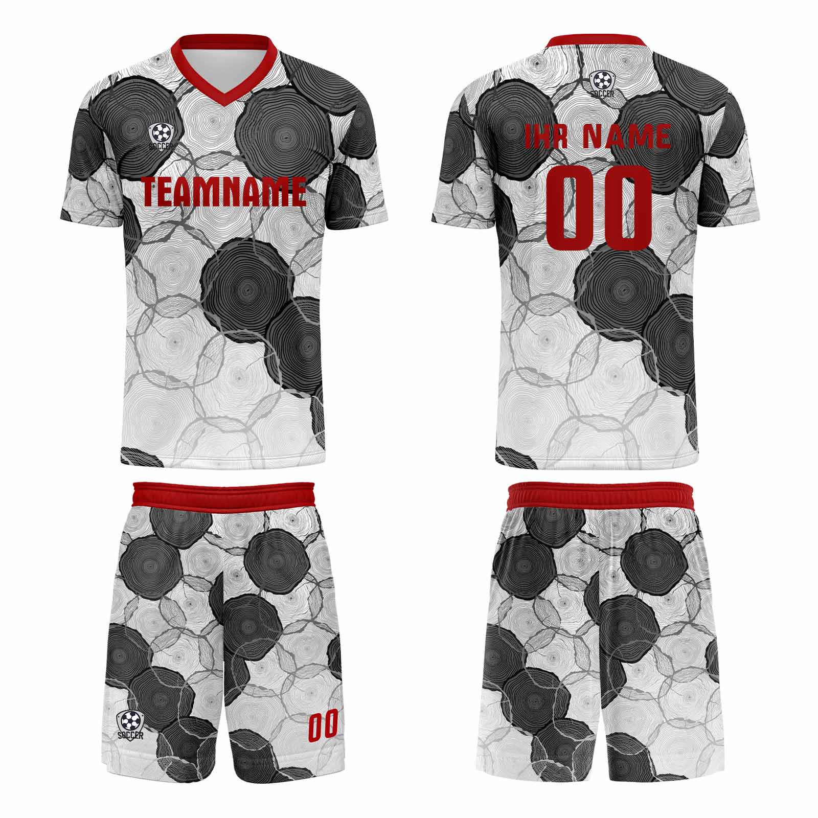 Custom  White Red Gray Uniform Jersey Kids Adults Personalized Set Jersey Shirt