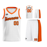 Custom White Orange Basketball Jersey for Men Women Adult Youth Stitched Name Number Logo