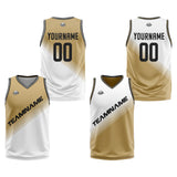 Custom Brown White Reversible Basketball Suit for Adults and Kids Personalized Jersey