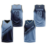 Custom Blue Reversible Basketball Suit for Adults and Kids Personalized Jersey