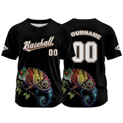 Custom Black Baseball Jersey Print Personalized Name, Number and Logo