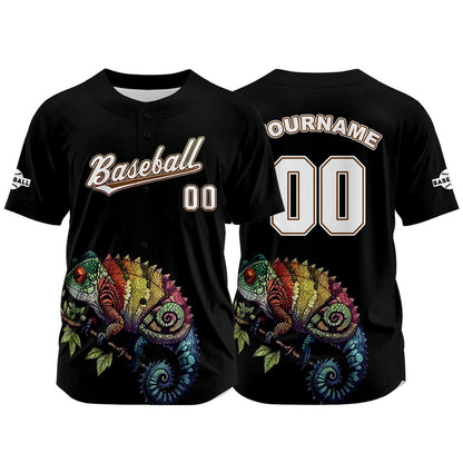 Custom Black Baseball Jersey Print Personalized Name, Number and Logo