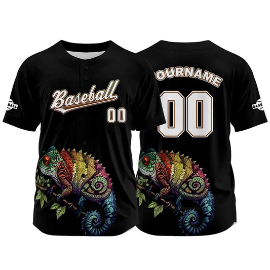 Custom Black Baseball Jersey Print Personalized Name, Number and Logo