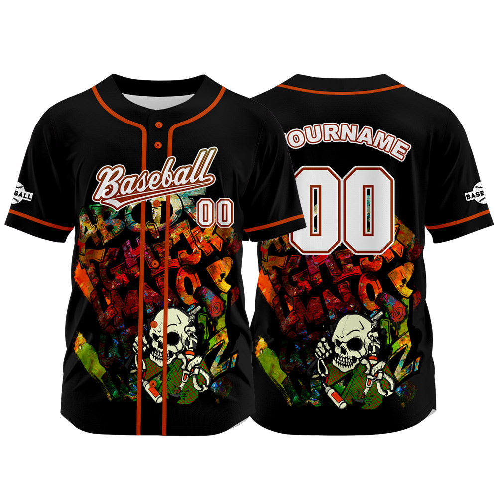 Custom Black Button Down Baseball Jersey for Men Women Adult Youth Print Name Number Logo
