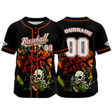 Custom Black Button Down Baseball Jersey for Men Women Adult Youth Print Name Number Logo