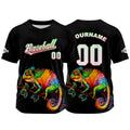 Custom Black Baseball Jersey Print Personalized Name, Number and Logo