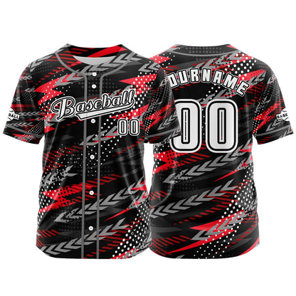 Custom Black Button Down Baseball Jersey for Men Women Adult Youth Print Name Number Logo
