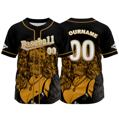 Custom Black Baseball Jersey Print Personalized Name, Number and Logo