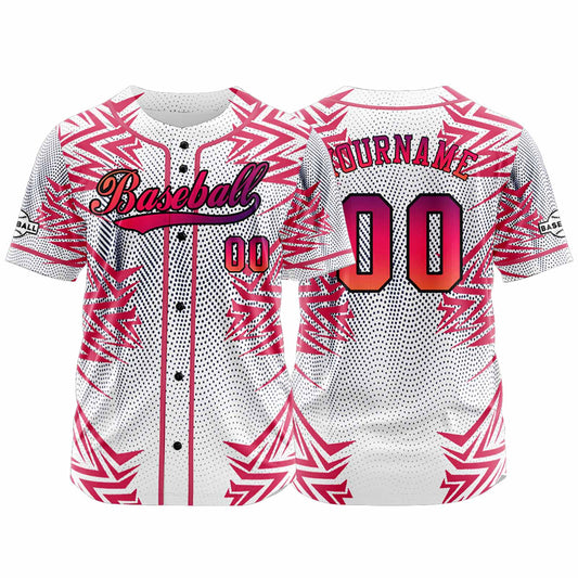Custom Red Button Down Baseball Jersey for Men Women Adult Youth Print Name Number Logo
