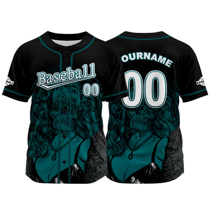 Custom Black Baseball Jersey Print Personalized Name, Number and Logo