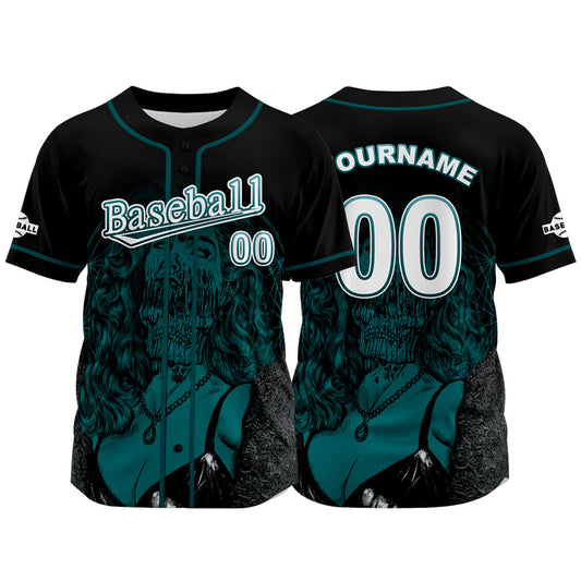 Custom Black Baseball Jersey Print Personalized Name, Number and Logo