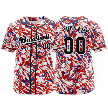 Custom Red Blue Button Down Baseball Jersey for Men Women Adult Youth Print Name Number Logo