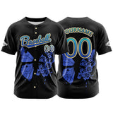 Custom Black Button Down Baseball Jersey for Men Women Adult Youth Print Name Number Logo
