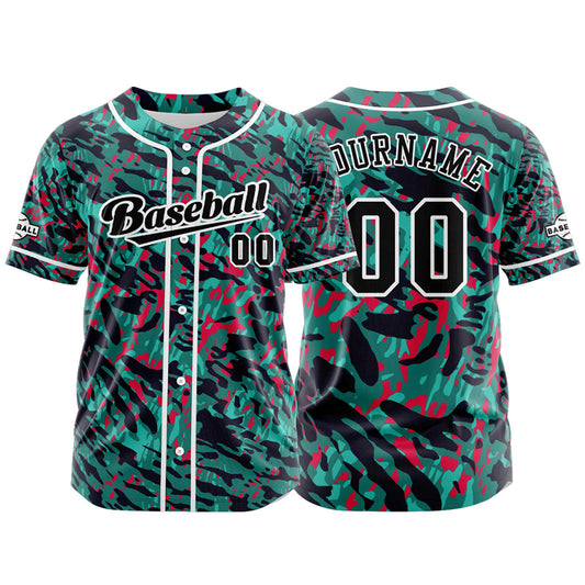 Custom Green Button Down Baseball Jersey for Men Women Adult Youth Print Name Number Logo
