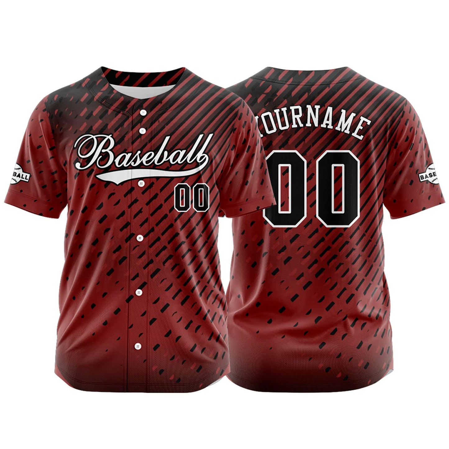 Custom Red Button Down Baseball Jersey for Men Women Adult Youth Print Name Number Logo