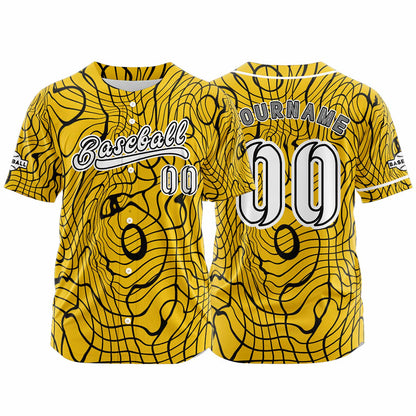 Custom Yellow Button Down Baseball Jersey for Men Women Adult Youth Print Name Number Logo