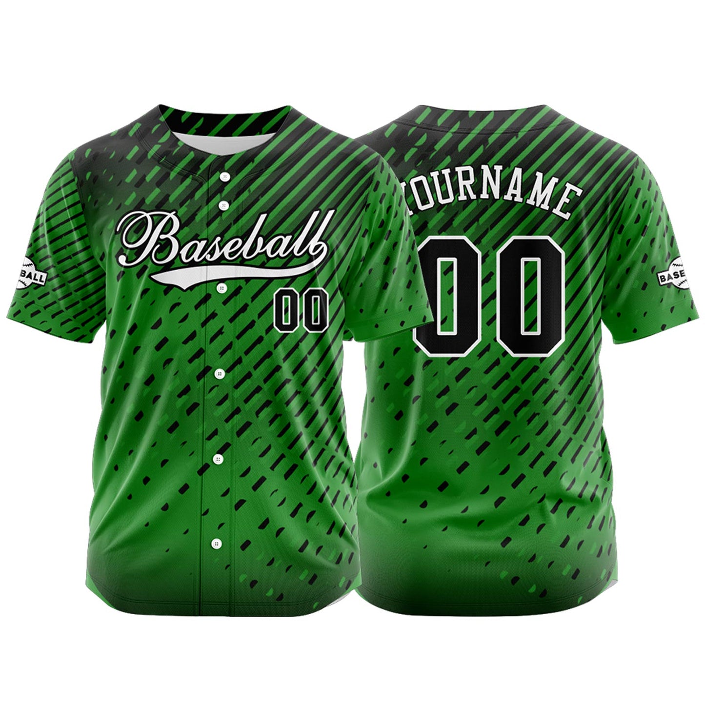 Custom Green Button Down Baseball Jersey for Men Women Adult Youth Print Name Number Logo