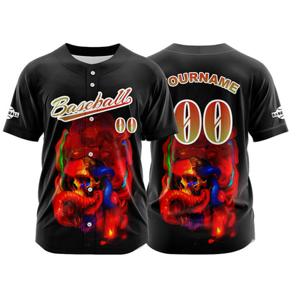 Custom Black Button Down Baseball Jersey for Men Women Adult Youth Print Name Number Logo
