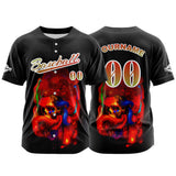 Custom Black Button Down Baseball Jersey for Men Women Adult Youth Print Name Number Logo