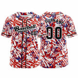 Custom Red Blue Button Down Baseball Jersey for Men Women Adult Youth Print Name Number Logo