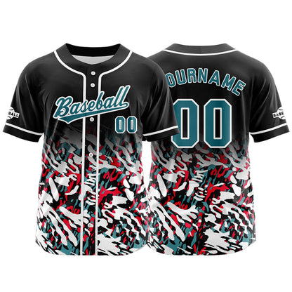 Custom Black White Button Down Baseball Jersey for Men Women Adult Youth Print Name Number Logo